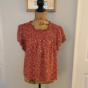 Old Navy Red Floral Blouse